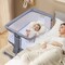 Spanspace 5-in-1 Baby Bassinet Bedside Sleeper for Newborns, Baby Crib with Mosquito Net, 6-Height Adjustable, Foldable Travel Bassinet with Wheels, Breathable 3D Wool Mattress and Rocking Mode, Gray